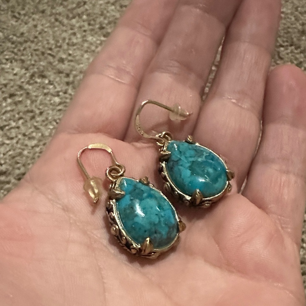 Barse Turquoise Drop Earrings - Picture 2 of 3